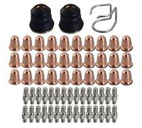 RIVERWELD Électrode au plasma PR0110 Pointe au plasma 0.65 PD0116-06 Guide d'écart CV0010 Chapeau de retenue de buse extérieure PC0116 Kit assorti pour torche coupe-plasma S45, 63 pièces