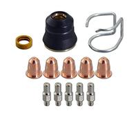 RIVERWELD Électrode au plasma PR0110 Pointes au plasma 0.8 PD0116-08 Chapeaux de retenue de buse extérieure PC0116 Diffuseur d'air PE0106 Guide d'écart CV0010 Pour torche coupe S45 Kit de 13pcs