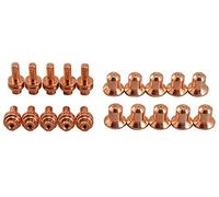 RIVERWELD Électrode plasma allongée 020382 buses plasma allongées 0,8 mm 020381 20 A compatible avec PMax 350/380 PAC110 20 pièces