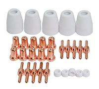 RIVERWELD Kit Consommables Allongés pour Torche Plasma PT-31 JG-40 LG40 Électrode 18205L Buse Allongée 18866L cran Protecteur 18204 pour Découpeurs Cut 50D, Cut 50 et Cut 40 30 pièces