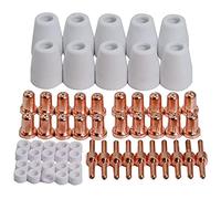 RIVERWELD Kit Consommables Allongés pour Torche Plasma PT-31 JG-40 LG40 Électrode 18205L Buse Allongée 18866L cran Protecteur 18204 pour Découpeurs Cut 50D, Cut 50 et Cut 40 60 pièces