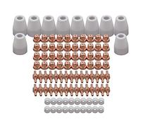 RIVERWELD Kit Consommables Standard pour Torche Plasma PT-31 LG-40/JG40 Buse 18866 Électrode 18205 Écran Céramique 18204 pour Découpeurs Cut 40, Cut 50 et CT-312 100 pièces