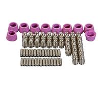 RIVERWELD Kit de consommables plasma SG-55/AG-60/WSD-60 Électrodes avec fil d'hafnium Buses 0,9mm 40A Capuchons céramiques en alumine Compatible CUT-60/LGK-60 Lot de 80 pièces