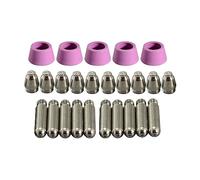 RIVERWELD Kit de consommables plasma SG-55/AG-60/WSD-60 Électrodes avec fil d'hafnium Buses 1,2mm 60A Capuchons céramiques en alumine Compatible CUT-60/LGK-60 Lot de 25 pièces
