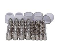 RIVERWELD Kit de consommables pour torche plasma P-80 Buses TET01310 1,3mm 80A Électrodes avec fil d'hafnium TET02033 Buses en alumine capuchons céramiques argentés TGN02004 45 pièces