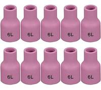 RIVERWELD - Lentilles de gaz TIG en alumine - Buse - Cups céramiques - Grande taille 53N60L #6L 9,5mm - Pour soudure TIG PTA DB SR WP 9 17 18 20 25 26 - Pack de 10