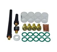 RIVERWELD Lentilles Gaz TIG, Collet Corps & #10 Pyrex Cup Kit DB SR WP 9 20 25 Torche de Soudage Tig 26pcs