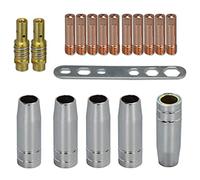 RIVERWELD MIG MAG Co2 Électrodes Contact M6 1,2mm Buse Conique Gaz 145.0075 Support Pointe de Soudure 002.0078 pour Torche de soudure 15AK MB15 CO₂ 18 pièces