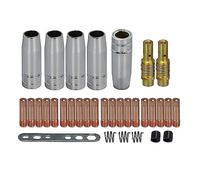 RIVERWELD MIG MAG Co2 Électrodes Contact M6 140,0059 0,8mm Buse Conique Gaz 145.0075 Support Pointe de Soudure 002.0078 pour Torche de soudure 15AK MB15 CO₂ 33 pièces