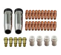 RIVERWELD MIG MAG Électrodes Contact M8 140.0442 1,2mm Buse Conique Gaz 145.0078 Pointe de Soudure 142.0020 Buse Diffuseuse Gaz Céramique 014.0023 pour torche de soudure 36KD MB36 Co² 31pcs