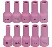 RIVERWELD Tasses céramiques à lentille de gaz TIG buses en alumine Prolongé 53N58XL 4XL 53N59XL 5XL 53N60XL 6XL 53N61XL 7XL 53N61SXL 8XL pour SR DB WP 9 17 18 20 25 26 Torche de soudage TIG 10pcs