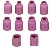 RIVERWELD TIG Lentille à Gaz Busette en Céramique d'Alumine Diamètre Jumbo Grand 53N87 12#, 53N88 10#, 53N89 15#, 57N74 8#, 57N75 6# for SR WP 9 17 18 20 25 26 Torche de soudage TIG 10pcs