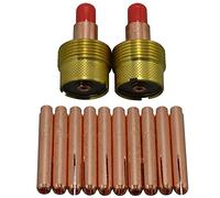 RIVERWELD TIG Lot de 12 corps de serrage de lentille à gaz grand diamètre 45V116S 13N22L (orifice de 1,6 mm et 1,6 mm) pour torche de soudage TIG SR WP 9 20 25