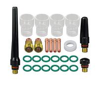 RIVERWELD TIG Stubby 17GL332 10N24S Embout de serrage pour lentille à gaz 17GLG20 TIG Bouchon arrière 57Y02 57Y04 Kit assorti pour SR WP 17 17 17GLG20 TIG 26 TI. Chalumeau de soudage G 26 pièces