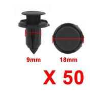 RIVET 50 Pcs Rivet en plastique Trou 9mm Automobile Clips Poussoir fermeture Garde-boue de Voiture