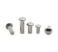 Rivet à tête ronde solide en acier inoxydable 304 | M0.8-M2.5 3-8 mm 10/50 pièces composants d'assemblage et outils de réparation(M1.6 50pcs,3mm)