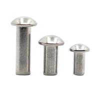 Rivet à tête ronde solide en acier inoxydable 304 | M0.8-M3, 3-8 mm, 10/20/50 pièces, insérer et appuyer for sécuriser(M1.6 50pcs,3mm)