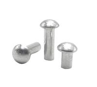 Rivet à tête ronde solide en alliage d'aluminium | GB867 Alliage d'aluminium M2-M8 3-20 mm 5/10/20/50/100 pièces : réparation d'outils de jardin(16mm,M2 100pcs)