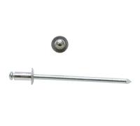 Rivet aveugle aluminium / acier tête plate standard Bralo - Longueur 12 mm - Diamètre 4,8 mm - Vendu par 500