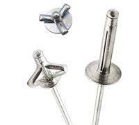 Rivet aveugle pliant Pop argenté, en alliage d'aluminium, boulon de 3.2mm, 4.0mm, 4.8mm, tige en acier, mandrin, attaches de Rivets d'échappement, 50 pièces