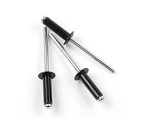Rivet aveugle, Rivets aveugles aluminium noir M2.4 M3.2 M4 M5 140 pièces(6mm,20pcs m4)