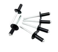 Rivet aveugle, Rivets aveugles en acier aluminium à grande tête bride noir 3,2-6,4 mm 75 pièces(12mm,30Pcs (M3.2mm))