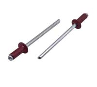 Rivet aveugle, Rivets aveugles en aluminium et acier bordeaux 4x10mm, 50 pièces, Rivet à extrémité Pop, fixation domicile for bricolage