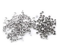 Rivet Cuir Set,Akozon 100pcs 6x8mm Double Casquette Rivet clous en métal tubulaire pour cuir Craft réparation de décoration(Argent)