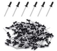 Rivet Pop Rivets Plaque Immatriculation Noir Aluminium pour Pince a Rivet 100 Pcs Rivets Aveugles Rivet 4 mm x 8 mm Rivet Inox Plein Alu Pop Tete Large pour Métal Bois Plastique (4 mm x 8 mm)