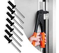 Rivet Pop Rivets Plaque Immatriculation Noir Aluminium pour Pince a Rivet 100 Pcs Rivets Aveugles Rivet 4 mm x 6 mm Rivet Inox Plein Alu Pop Tete Large pour Métal Bois Plastique (4 mm x 6 mm)