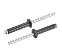 Rivet SOURCING MAP 4x20mm Rivets aveugles Aluminium Ouvert Terminal Plat Rond Tête pour Assemblage Métal Plaque Noir 25Pcs