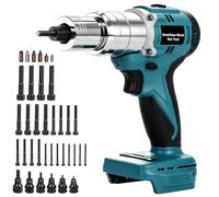 Riveteuse Électrique Compatible Avec Makita 18V, Sans Balais | Force 100Nm, 600-2000Tr/Min, Pour Écrous M3-M10, 6 Têtes Et 30 Barres De Traction.