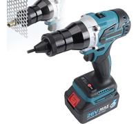 Riveteuse professionnelle sans fil pour écrous à riveter | Retour automatique, changement rapide des mandrins, mémoire intelligente et contrôle à deux vitesses(2Battery,2.2Ah)
