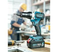 Riveteuse sans fil 16 000 N Outil électrique sans balais pour rivets Avec batterie 5,2 Ah Pour un montage et un serrage faciles