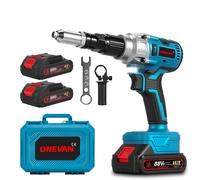 Riveteuse sans fil - ONEVAN - 2,4-5,0 mm - 25000N - 2x2000mAh - Bleu