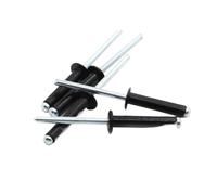 Rivets à enfoncer en aluminium Dôme en aluminium noir tête ronde Pop ouvert creux tirer aveugle Rivet décoration clou Rebite Rivet M2.4-M5(M3.2 20pcs,12mm)