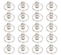 Rivets à Tête Ronde avec Anneaux de Traction, 8x19mm, 20 Sets, Double Anneaux Argentés - Fixation Durable, Facile à Installer, Accessoires pour Cuir et Loisirs Créatifs
