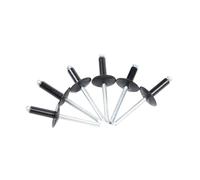 Rivets aveugles à large bride, Paquet de 50 Rivets aveugles noirs à grande tête bride en acier et aluminium 3.2/4/4.8mm x 8-20mm(4.8x16x16mm,30Pcs)