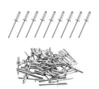 Rivets Aveugles en Aluminium avec Large Tête 4mm x 12mm, Paquet de 100 Rivets Pop Solides et Résistants, Idéal pour Riveteuse, Bâtiments, Nautisme et Automobile