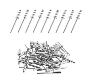 Rivets Aveugles en Aluminium avec Large Tête 4mm x 12mm, Paquet de 100 Rivets Pop Solides et Résistants, Idéal pour Riveteuse, Bâtiments, Nautisme et Automobile
