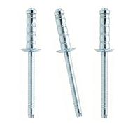Rivets aveugles en fer à Double tambour, 100 pièces, Rivets Pop à tête plate de 3.2mm pour métal, tôle, automobile, Marine(3.2x12mm)