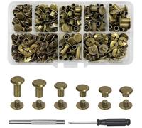 Rivets cuir M5 x4-12 mm - 110 pcs bronze pour sacs livres chaussures Label