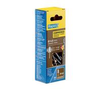 RAPID - Rivets Pop en Aluminium Ø4.8 x 12 mm, Revêtement Cuivré, Rivets Aveugles pour Gouttières / Tuyaux / Tôle - Foret Inclus - 50 Pièces, Emballage Carton (5001467)