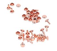 Rivets Double Face 7x8mm, 100 Sets en Fer, DIY Rond, Couleur Or Rose - Matériau Durable, Idéal pour Vêtements, Sacs, Chaussures et Accessoires