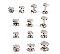 Rivets Double face en métal for bricolage, Rivets à capuchon fileté, clous et goujons décoratifs, boucles d'accessoires de réparation de chaussures rivets metalliques(Silver,8 * 5)