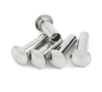 Rivets en acier inoxydable 304, 50 pièces, M1.5 M1.7 M2 M2.5 GB873, vis à tête ovale en treillis rond et plat, vis à tige Semi creuse