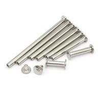 Rivets femelles et mâles nickelés, agrafes de reliure for échantillons couleurs livres d'échantillons, vis bout à d'album, grand livre(5 * 135 (20 sets))