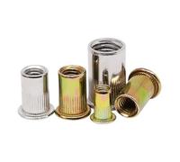 Rivets Fileté 2/5/10/20/30 pièces écrou à rivets aveugles en acier inoxydable zingué Inserts filetés for panneaux de boîtiers(304 Stainless Steel,M4(30pcs))