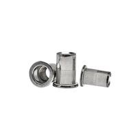 Rivets Fileté Écrou à rivets plat, insert de verrouillage de panneau métallique, écrou à rivets en aluminium carbone/acier inoxydable, écrous à filetage métrique(304 Stainless Steel,M8 (30Pcs))