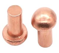 Rivets pleins en cuivre à tête ronde, Rivets à tête ronde solide en cuivre M4x4-25mm 100 pièces GB867(12mm)